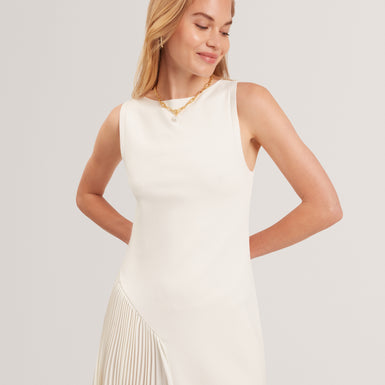 Womens AZZINA-Sleeveless Knit Dress With Pleats