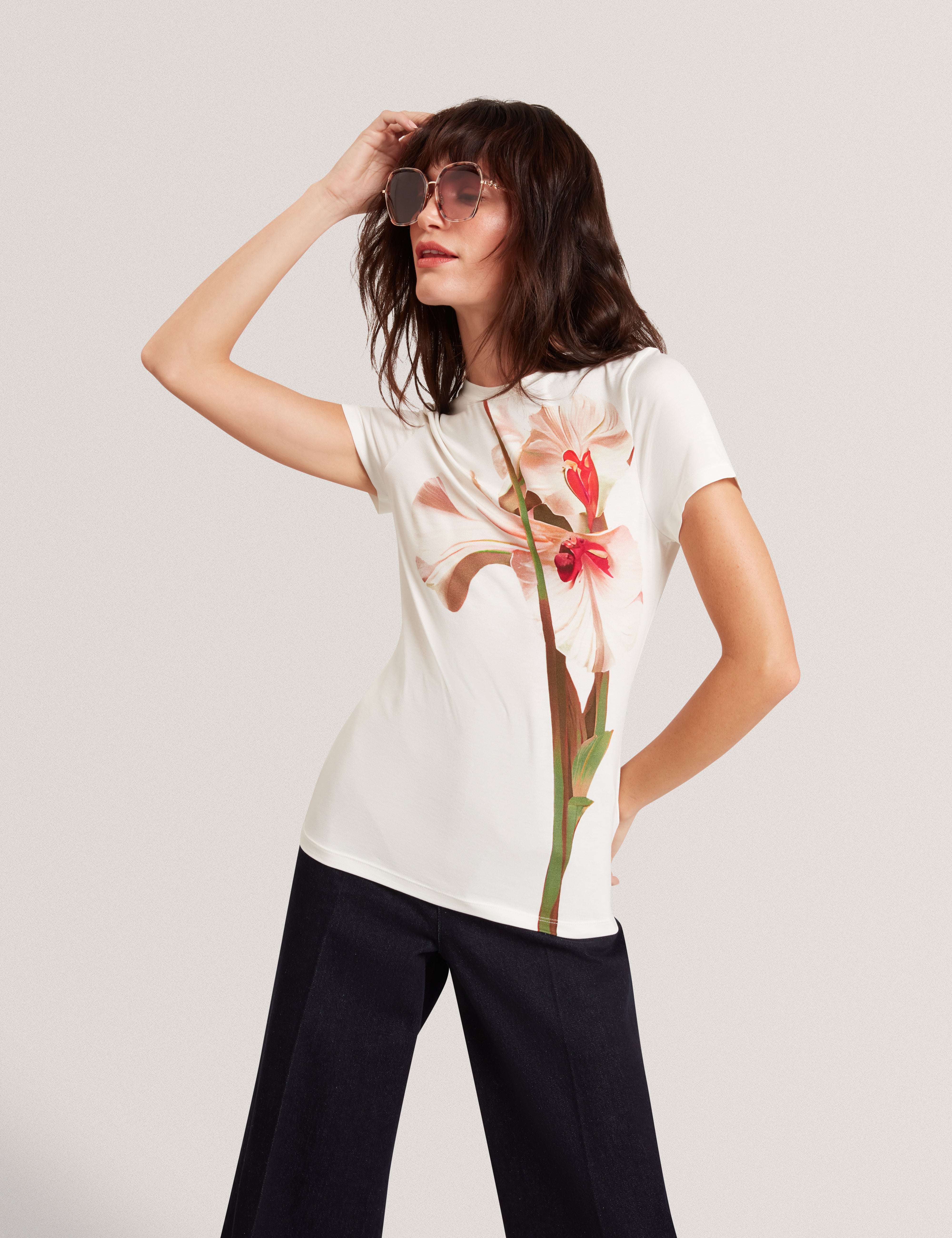 Women's MEELIEE-Printed Fitted Tee