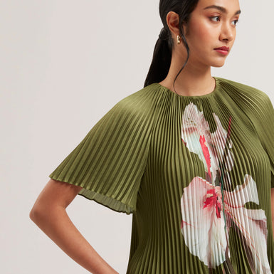 Women's LIONAA-Pleated Short Sleeve Blouse