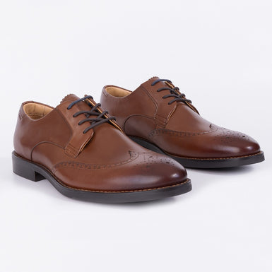 Men's Hacknie-Wing Tip Dress Shoe Tan