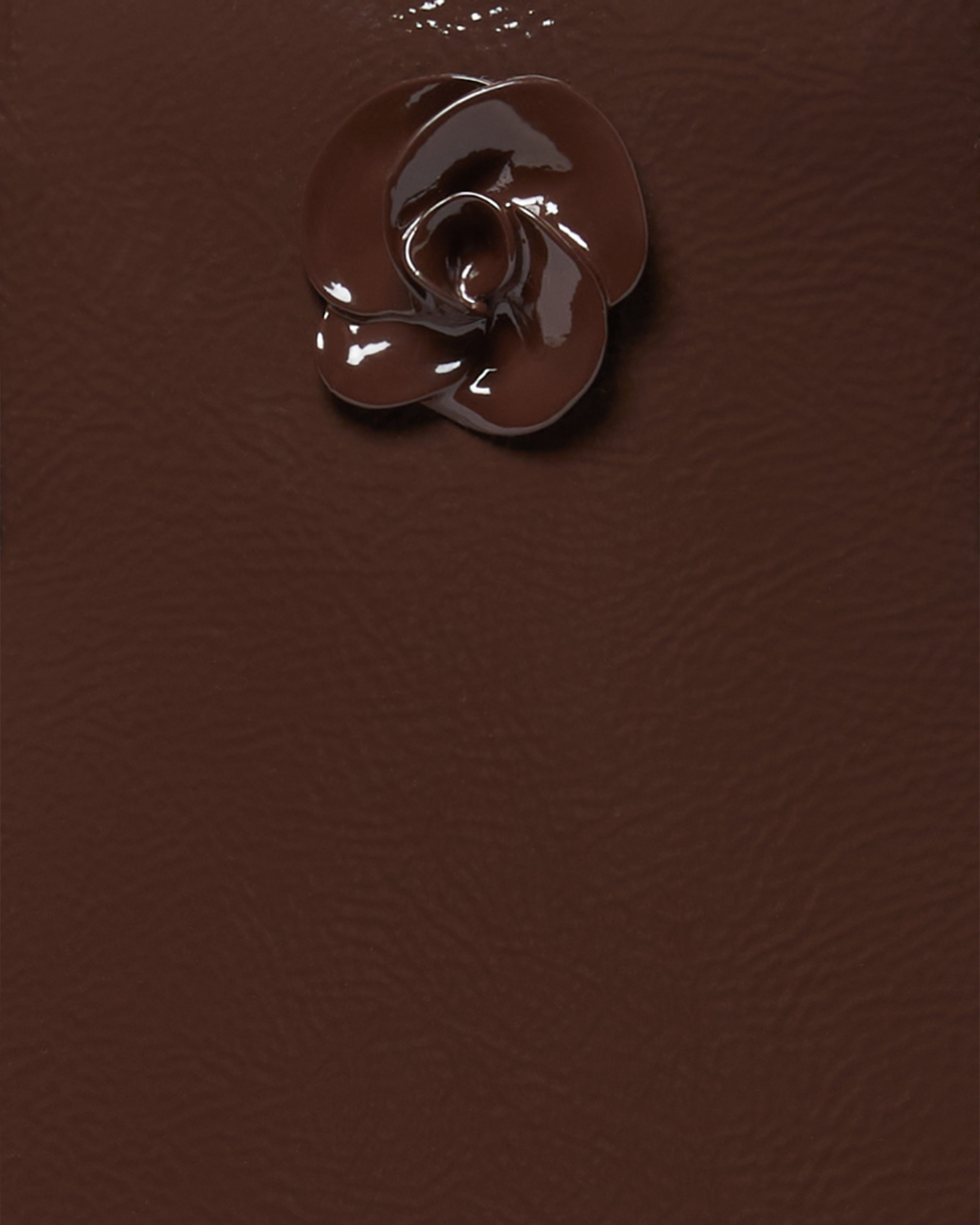 Women's ROUSETA-Rose Detail Midi Leather Bag Brn-Choc