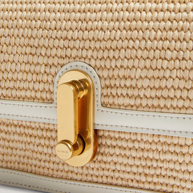 Women's KKASSIE-Twist Lock Small Raffia Crossbody Bag