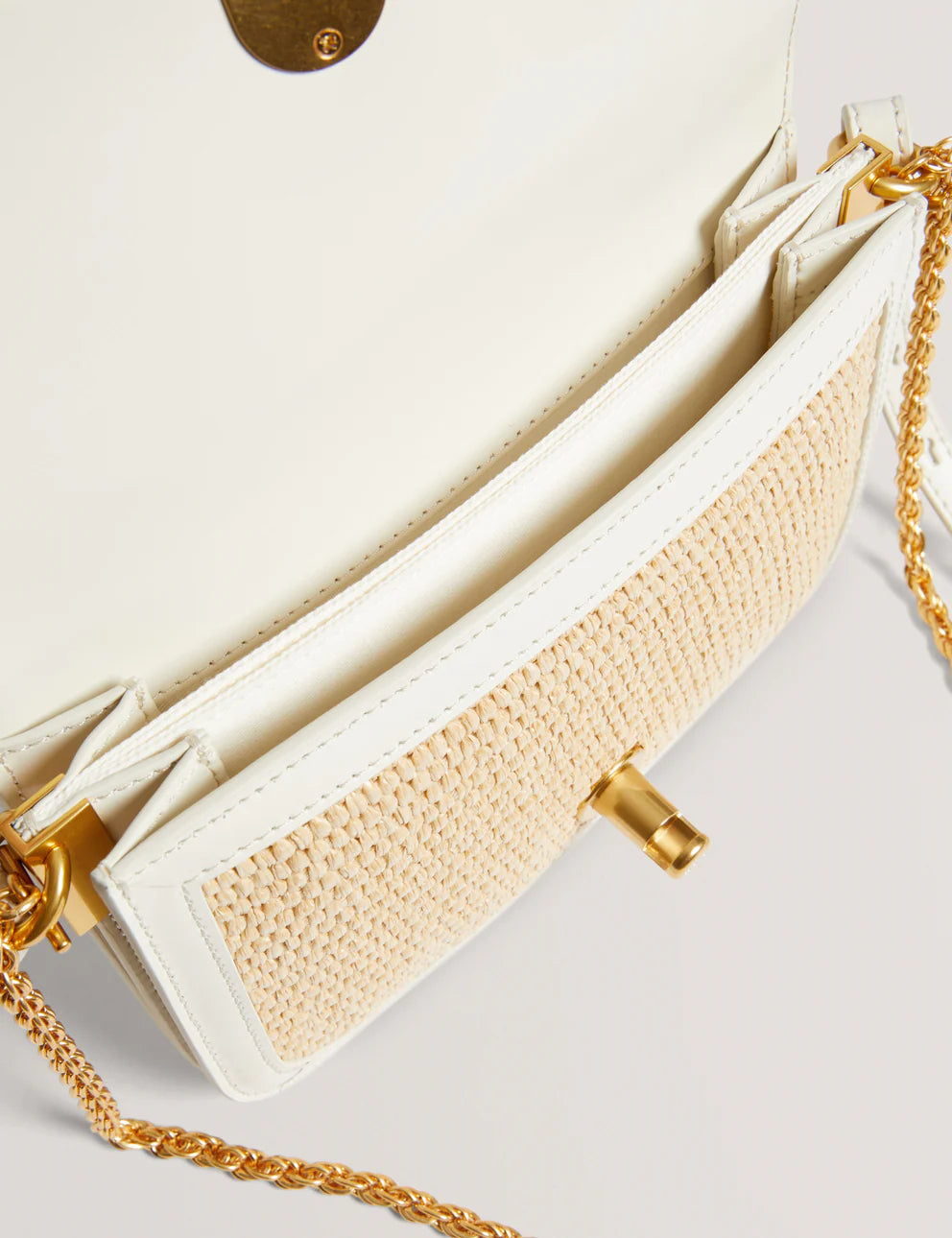 Women's KKASSIE-Twist Lock Small Raffia Crossbody Bag