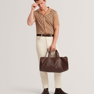 DANLIBE: SS Argyle Button Thru Jersey Shirt