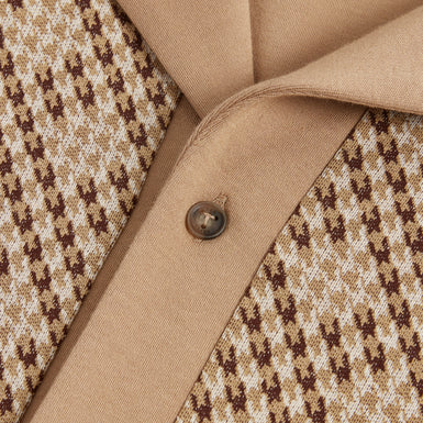 DANLIBE: SS Argyle Button Thru Jersey Shirt