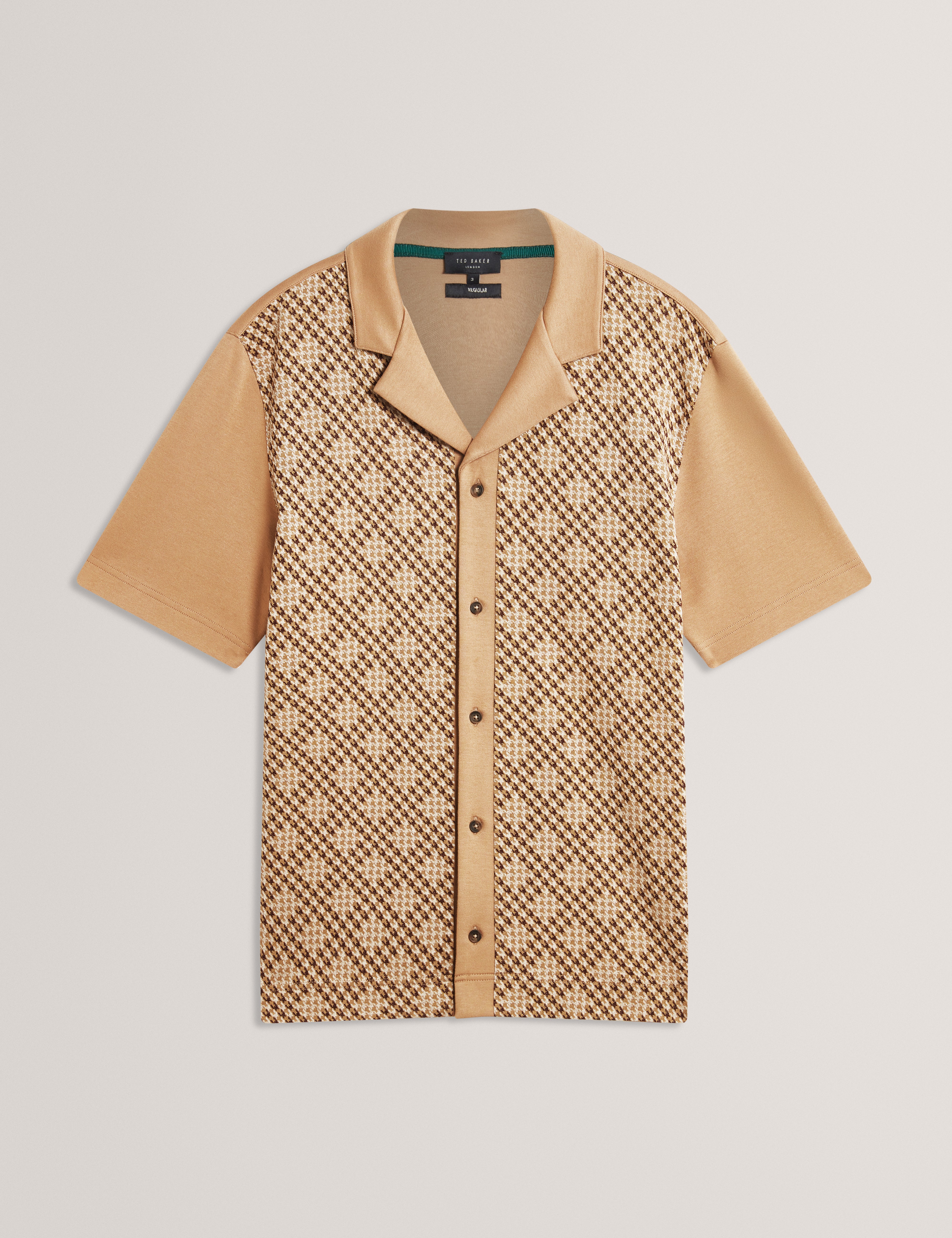 DANLIBE: SS Argyle Button Thru Jersey Shirt