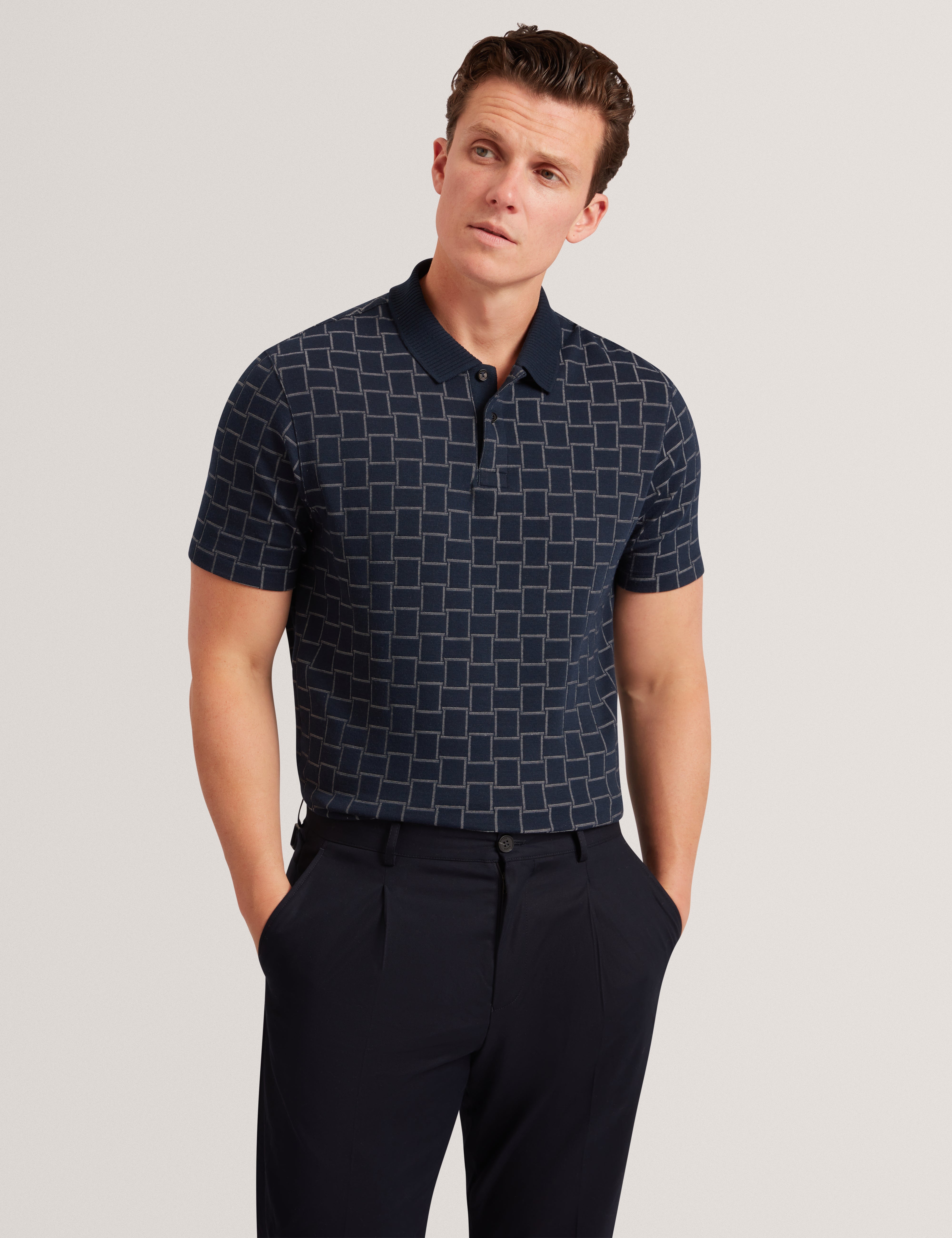 EDUARD: SS Square Jacquard Polo