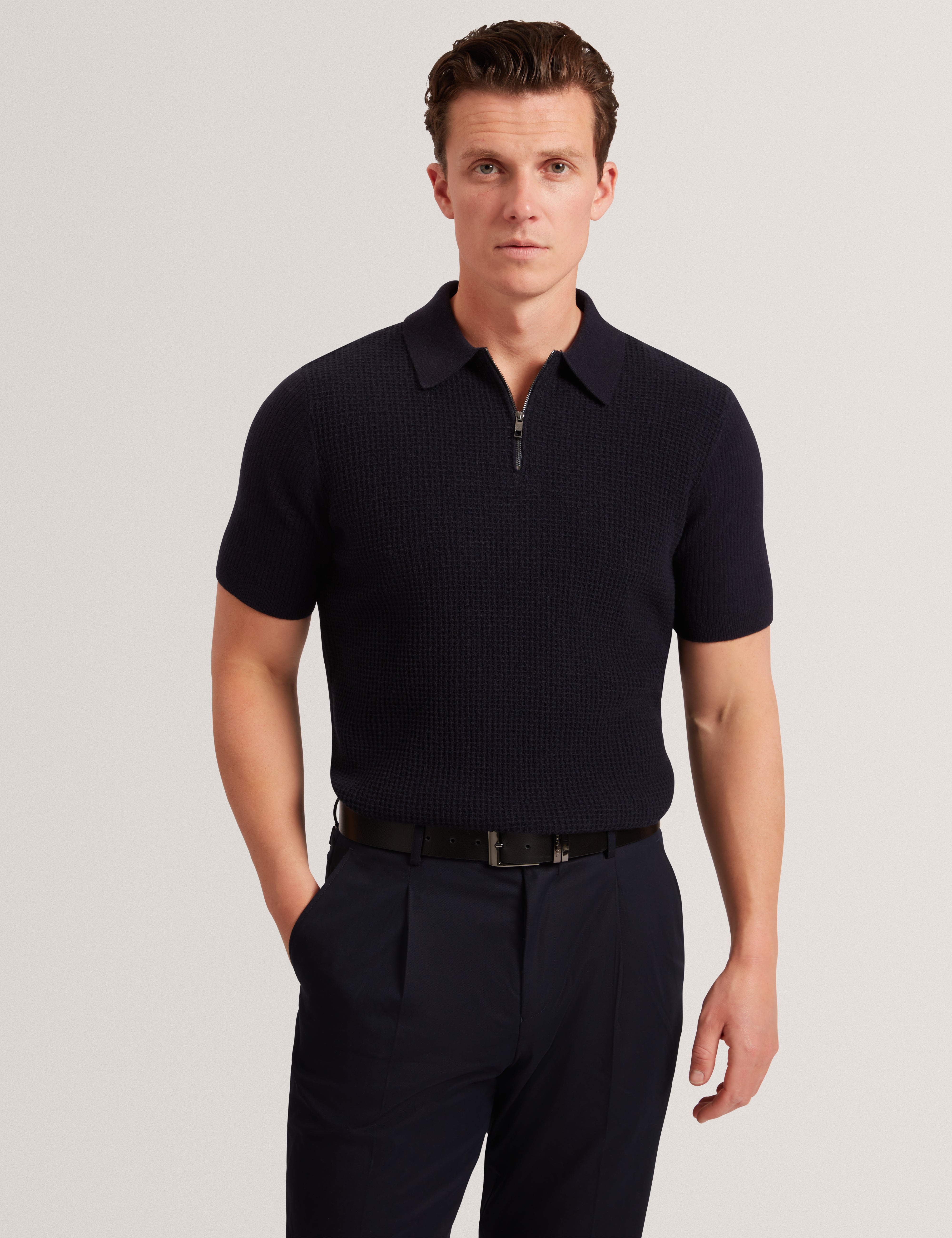 JAYLON: SS Waffle Stitch Polo