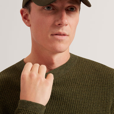 CLACX: LS Waffle Stitch Crew Neck