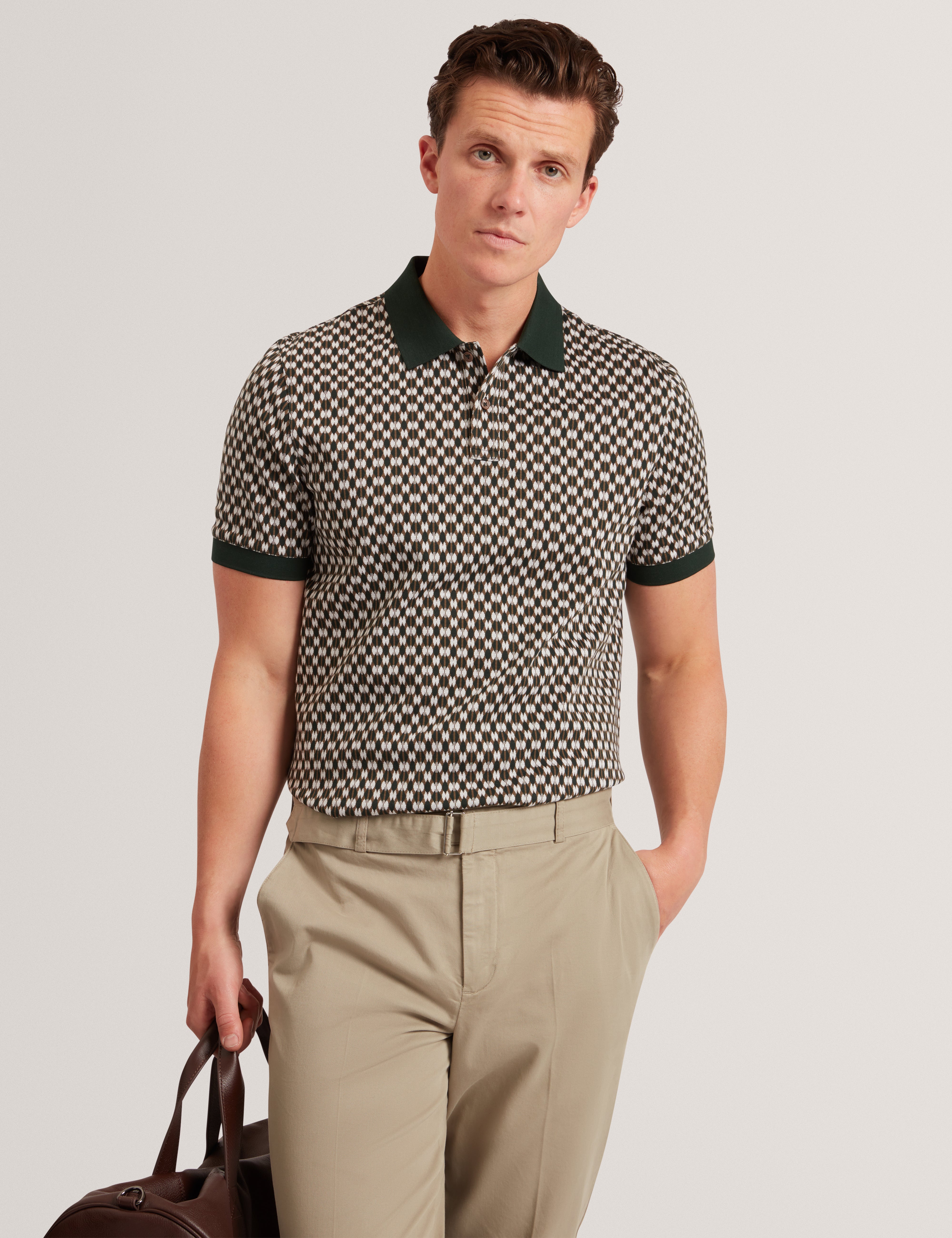 ERNIST: SS Geo Jacquard Polo