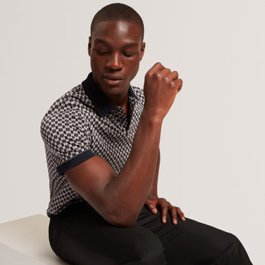 ERNIST: SS Geo Jacquard Polo