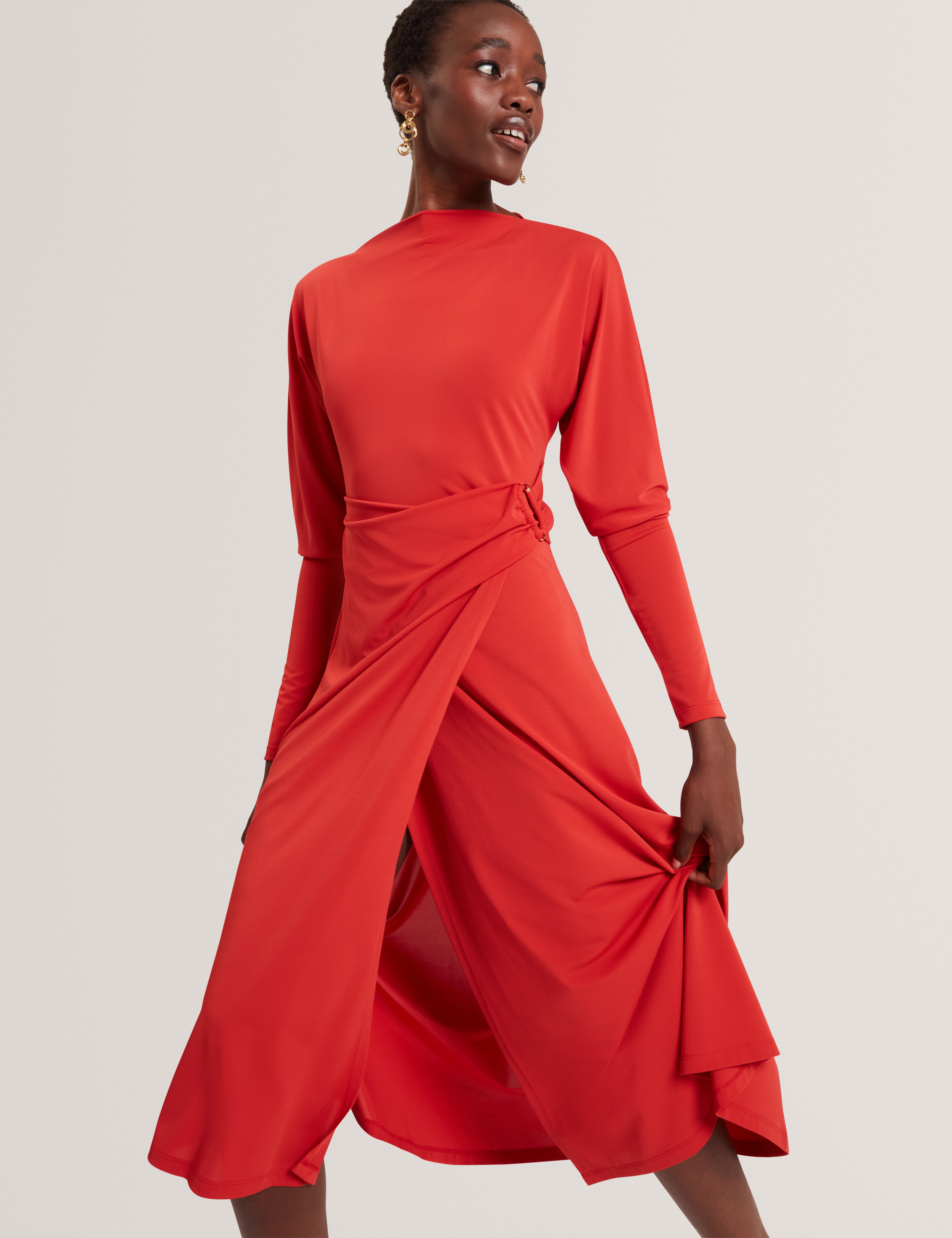 RALHAA: Wrap Jersey Midi dress