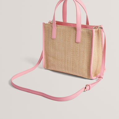 Womens FLAWERR-Faux Raffia Embroidered Icon Bag