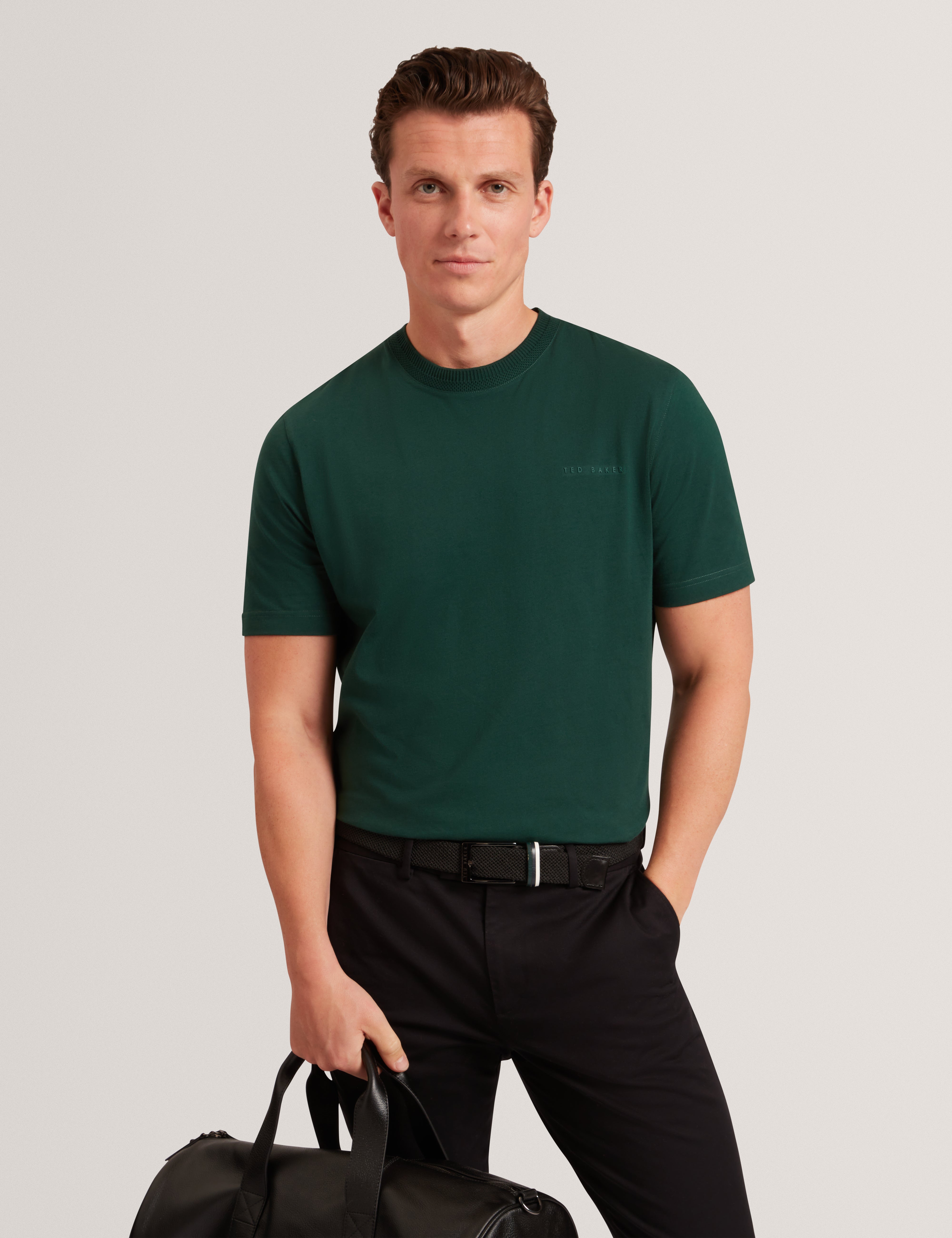 LIERTS: Branded Honeycomb Trim T-Shirt