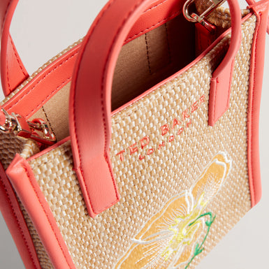 Women's FLOWENA-Faux Raffia Embroidered Nano