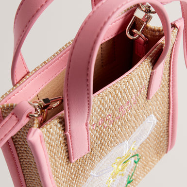 Women's FLOWENA-Faux Raffia Embroidered Nano Bag