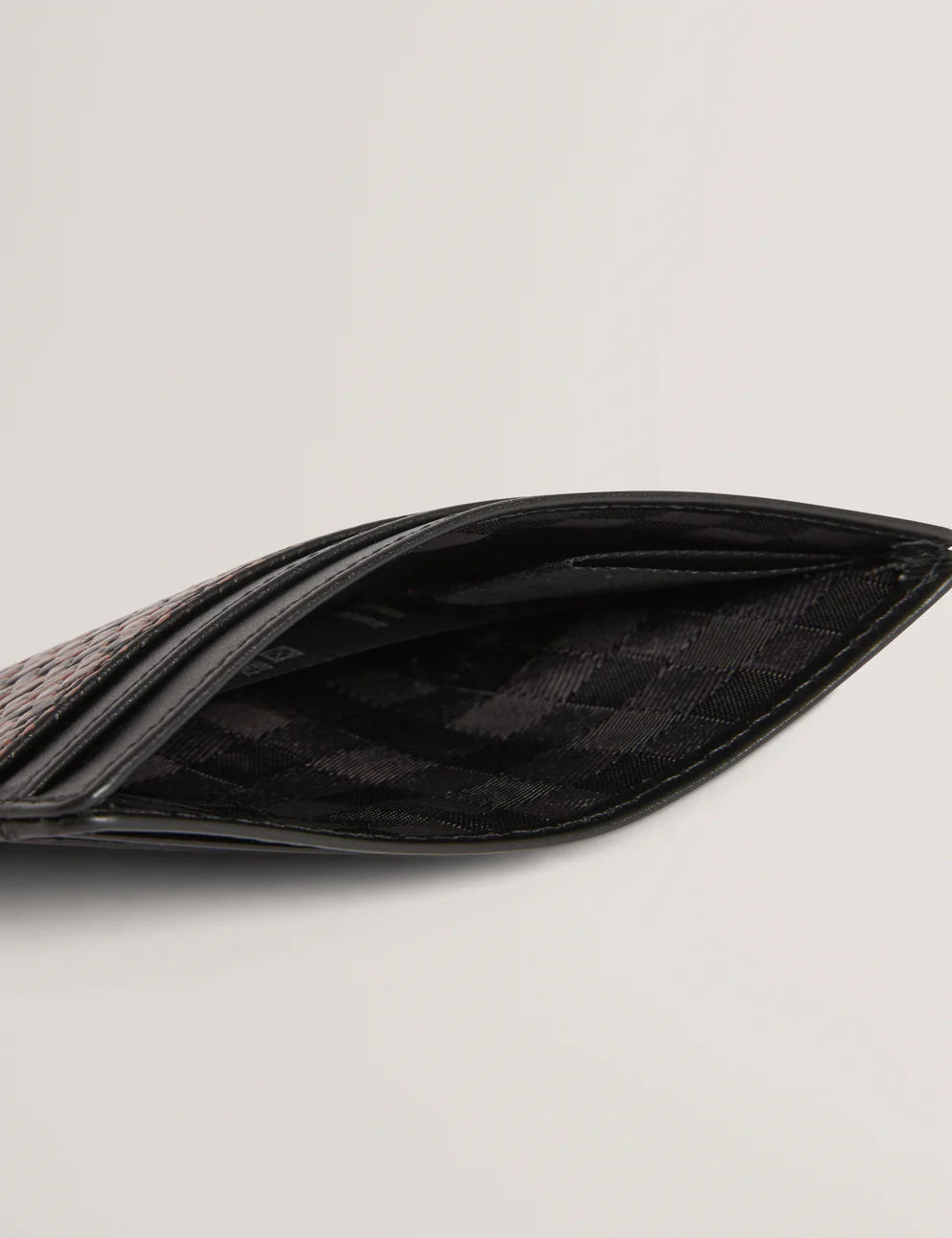 WALSTON: Printed Weave Leather Cardholder