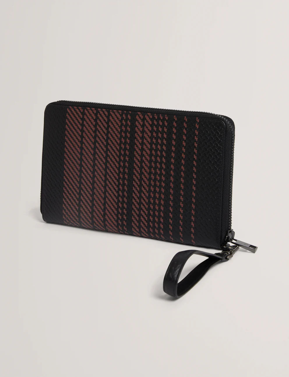 WALIAMS: Printed Weave Leather Travel Wallet