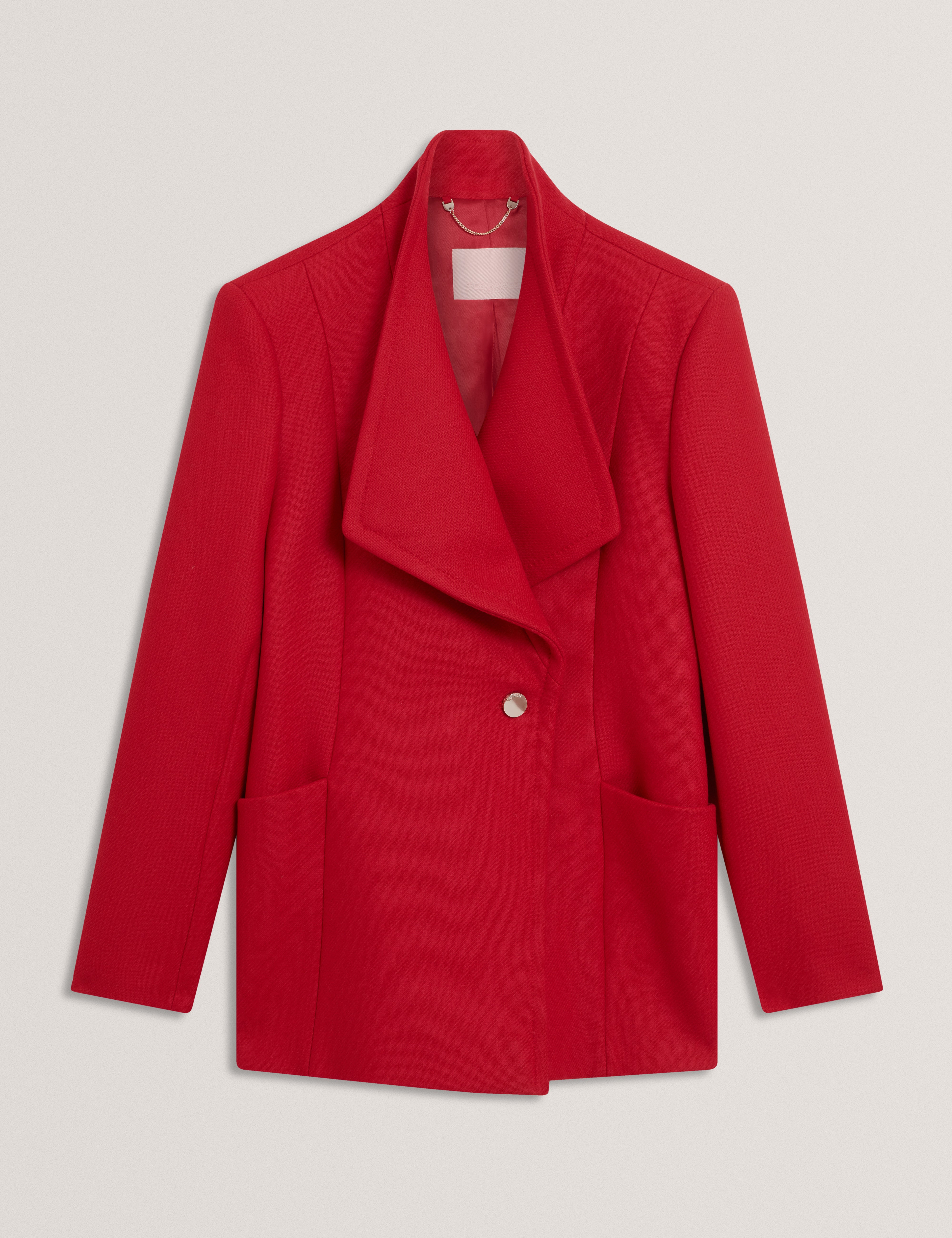EVIGNA: Double Faced Wool Short Sculpted Wrap Coat