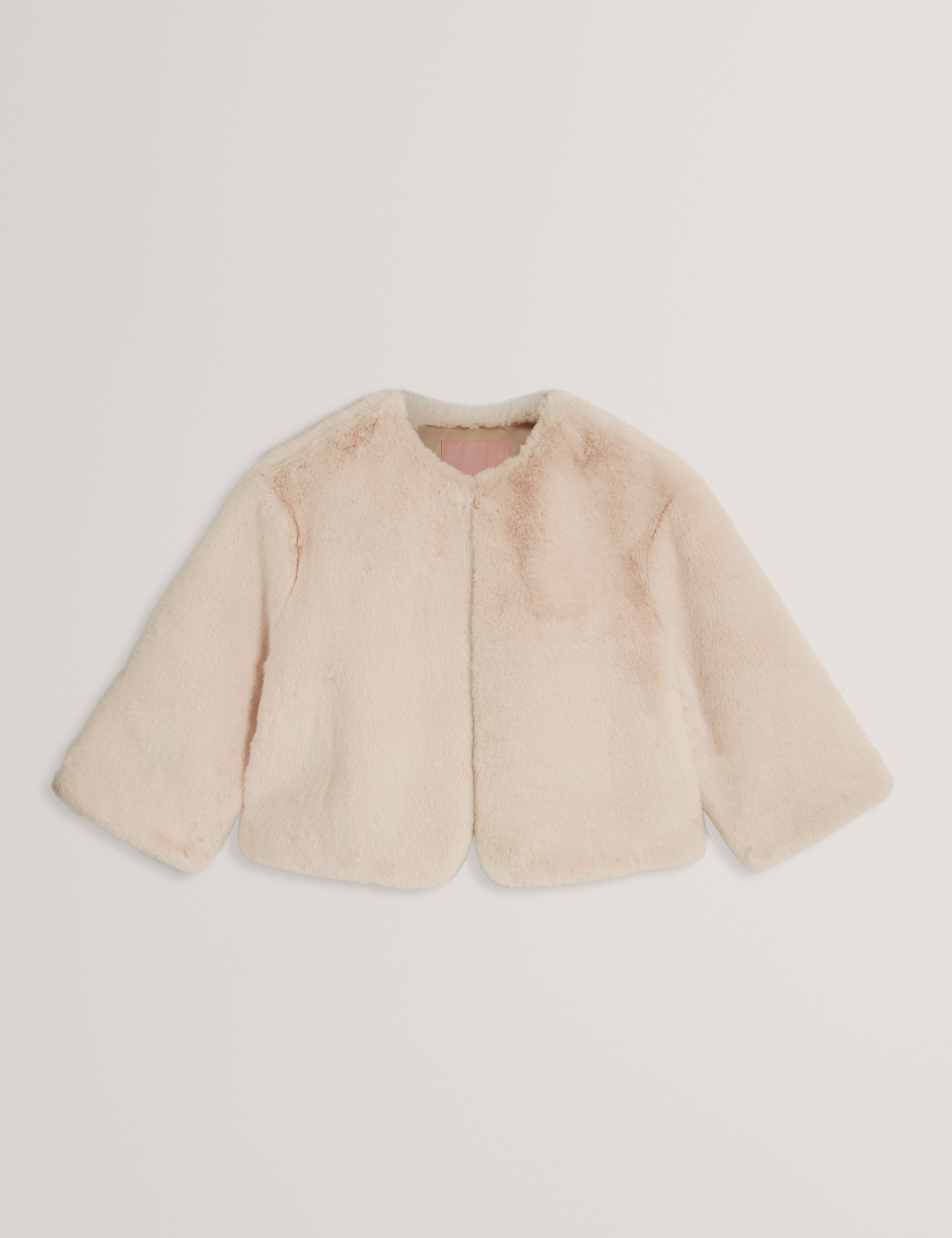 PRIMMRA: Cropped Faux Fur Jacket