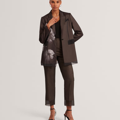 NUBIAA: Printed Organza Overlay Tailored Jacket