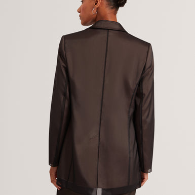 NUBIAA: Printed Organza Overlay Tailored Jacket