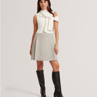 EKAAM: Tailored Boucle Dress with Knitted Top