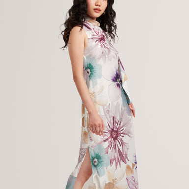 HARRPUR: Print Neck Tie Midi Dress