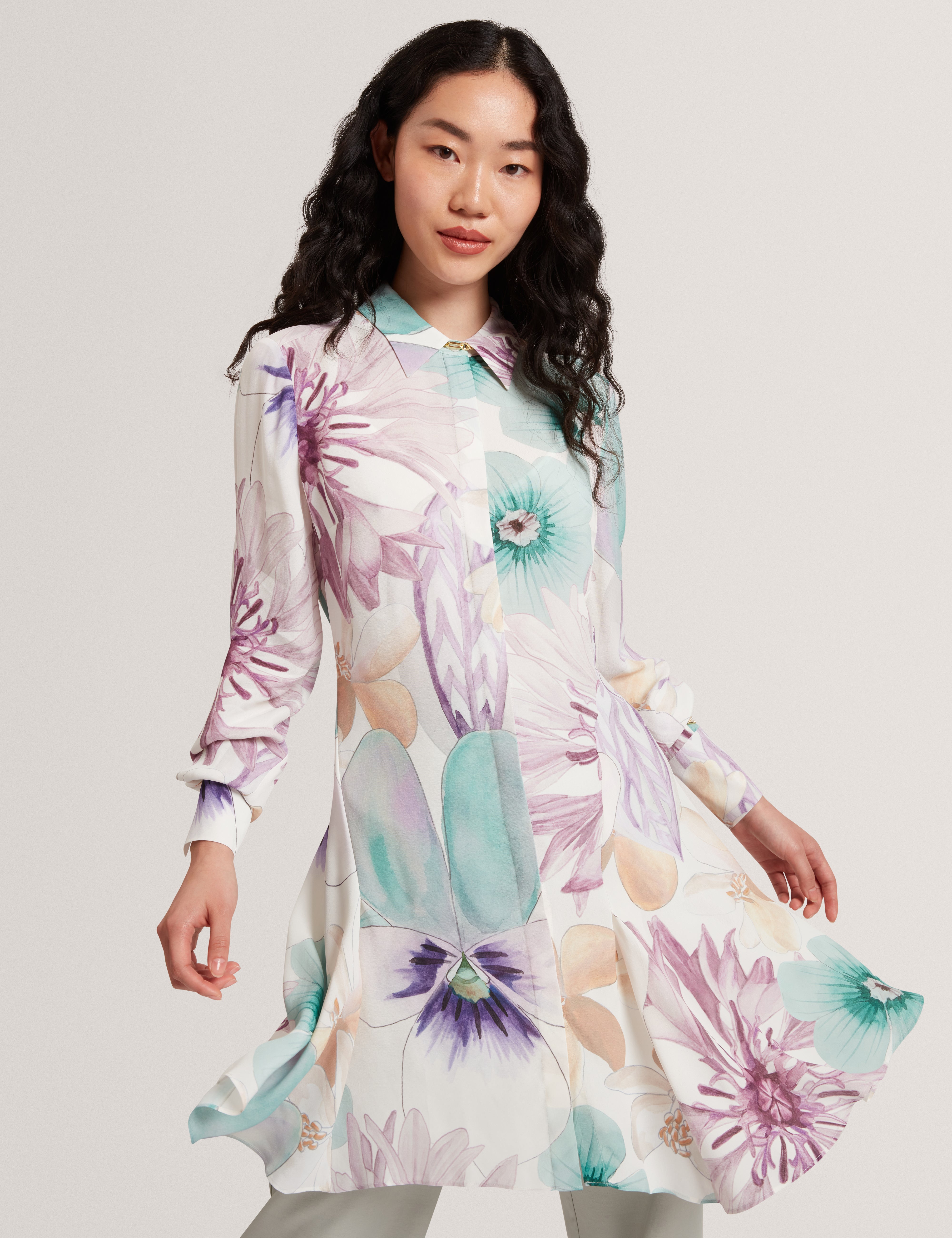 MAYHA: Print Mini Shirt Dress