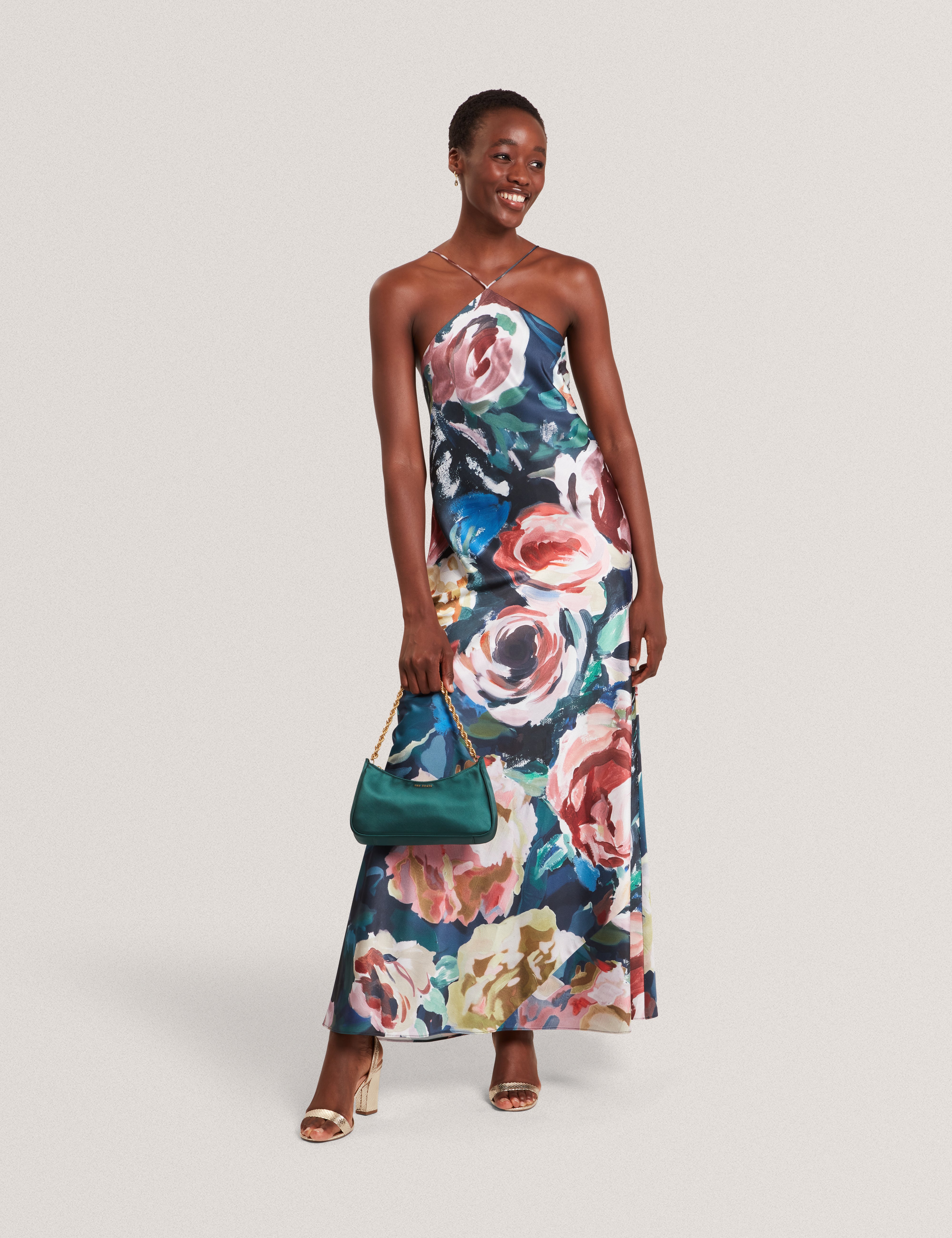 AMARRI: Print Halter Neck Maxi Dress
