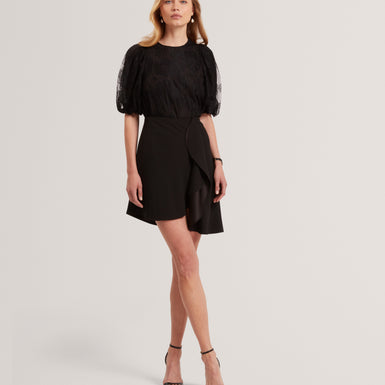 MARJA: Printed Drape Mini Skirt