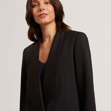VALEE: Tailored Relaxed Blazer with Satin Lapel