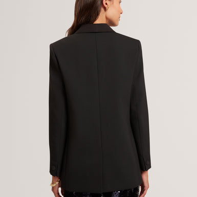 VALEE: Tailored Relaxed Blazer with Satin Lapel