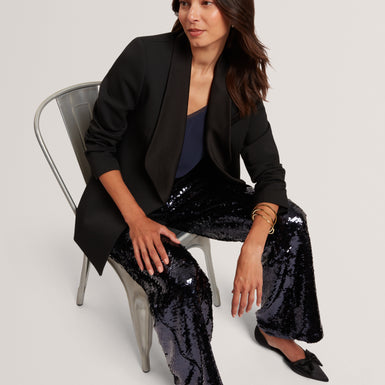 VALEE: Tailored Relaxed Blazer with Satin Lapel
