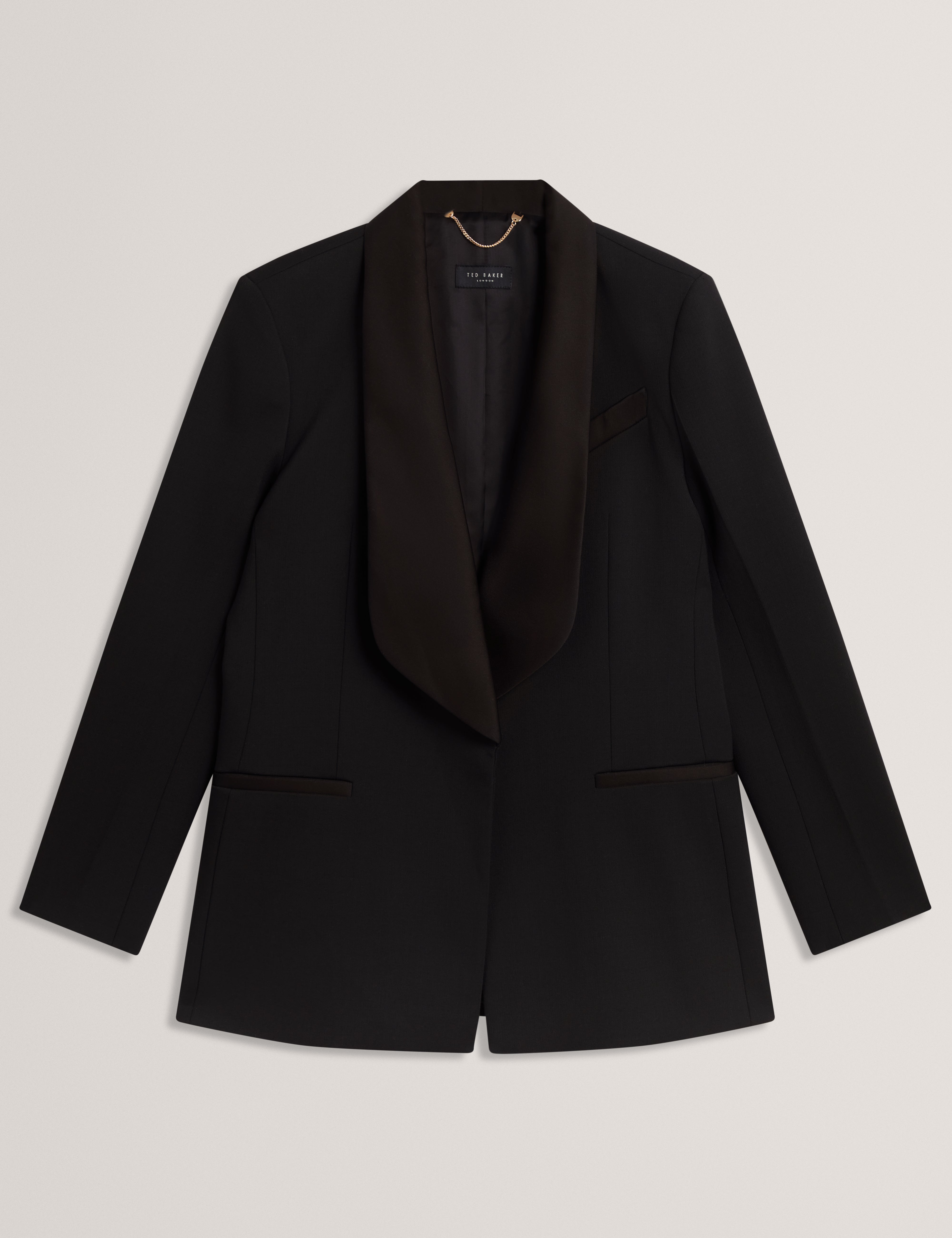 VALEE: Tailored Relaxed Blazer with Satin Lapel