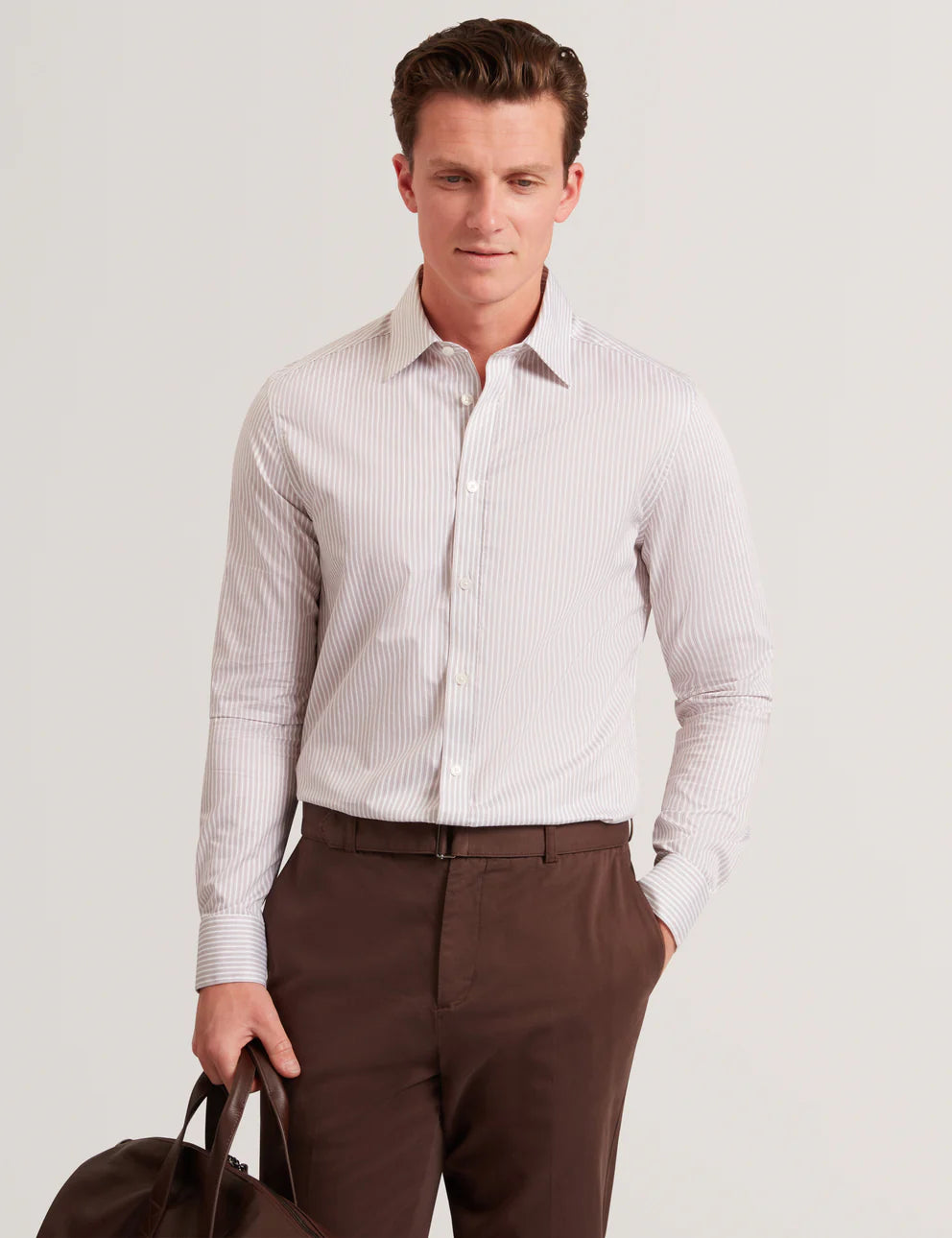 SOHOE: LS Regular Fit Striped Shirt