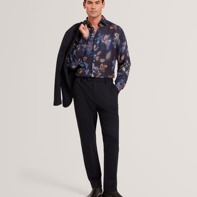 KALMILL: LS Regular Fit Leaf Shadow Print Shirt