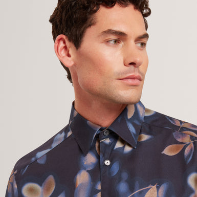 KALMILL: LS Regular Fit Leaf Shadow Print Shirt