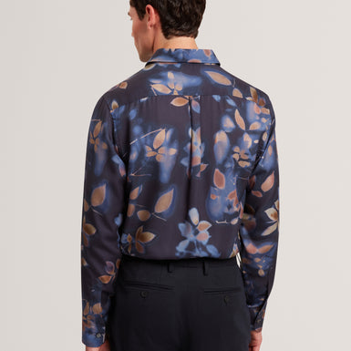 KALMILL: LS Regular Fit Leaf Shadow Print Shirt