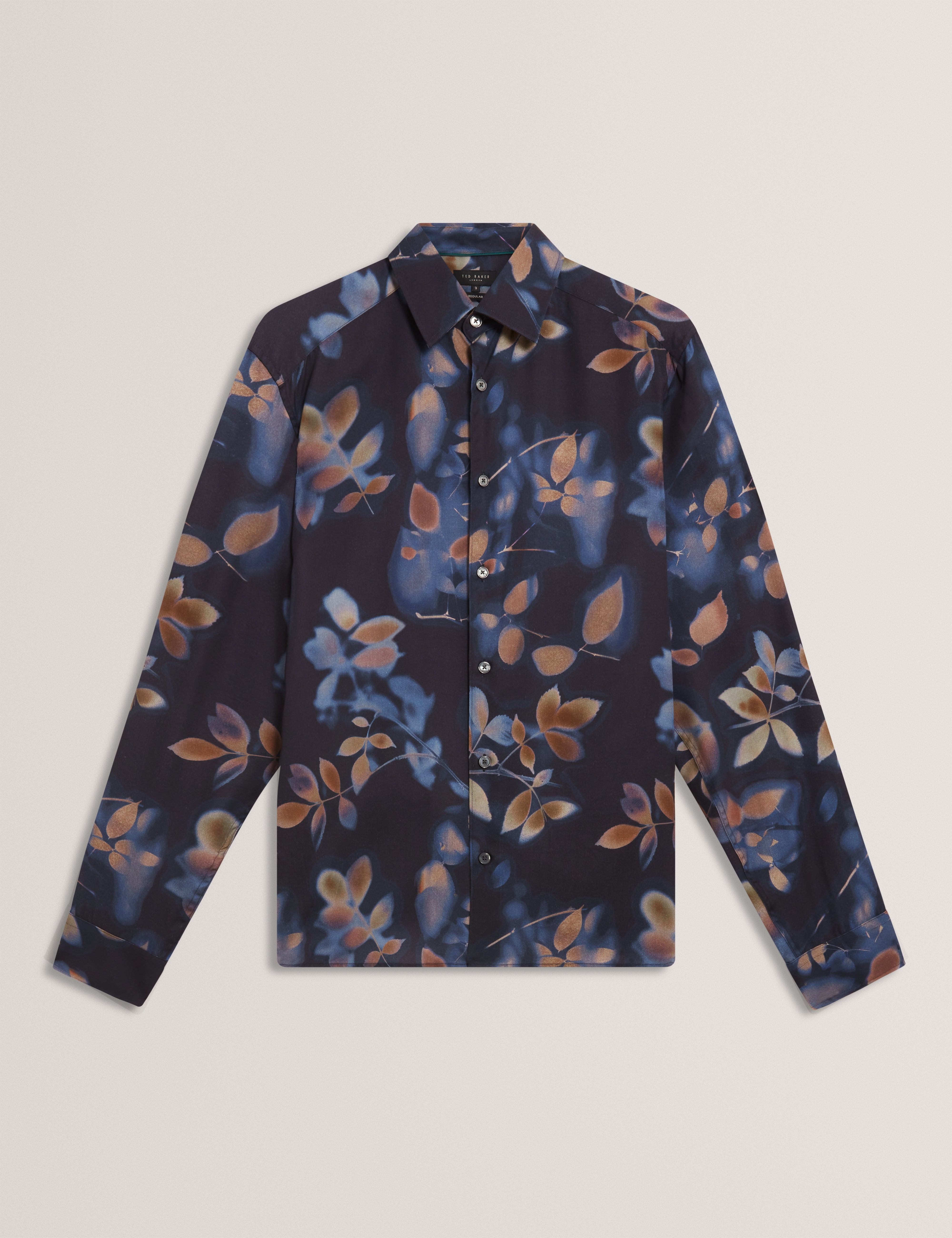 KALMILL: LS Regular Fit Leaf Shadow Print Shirt