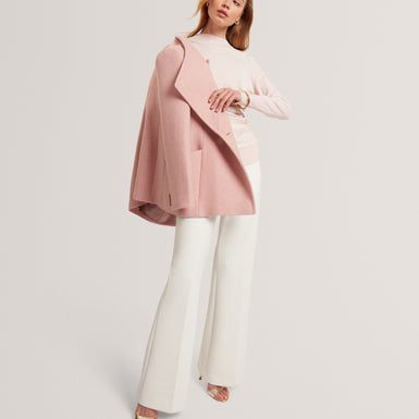 LESLAY: Draped Front Knitted Long Sleeve Top