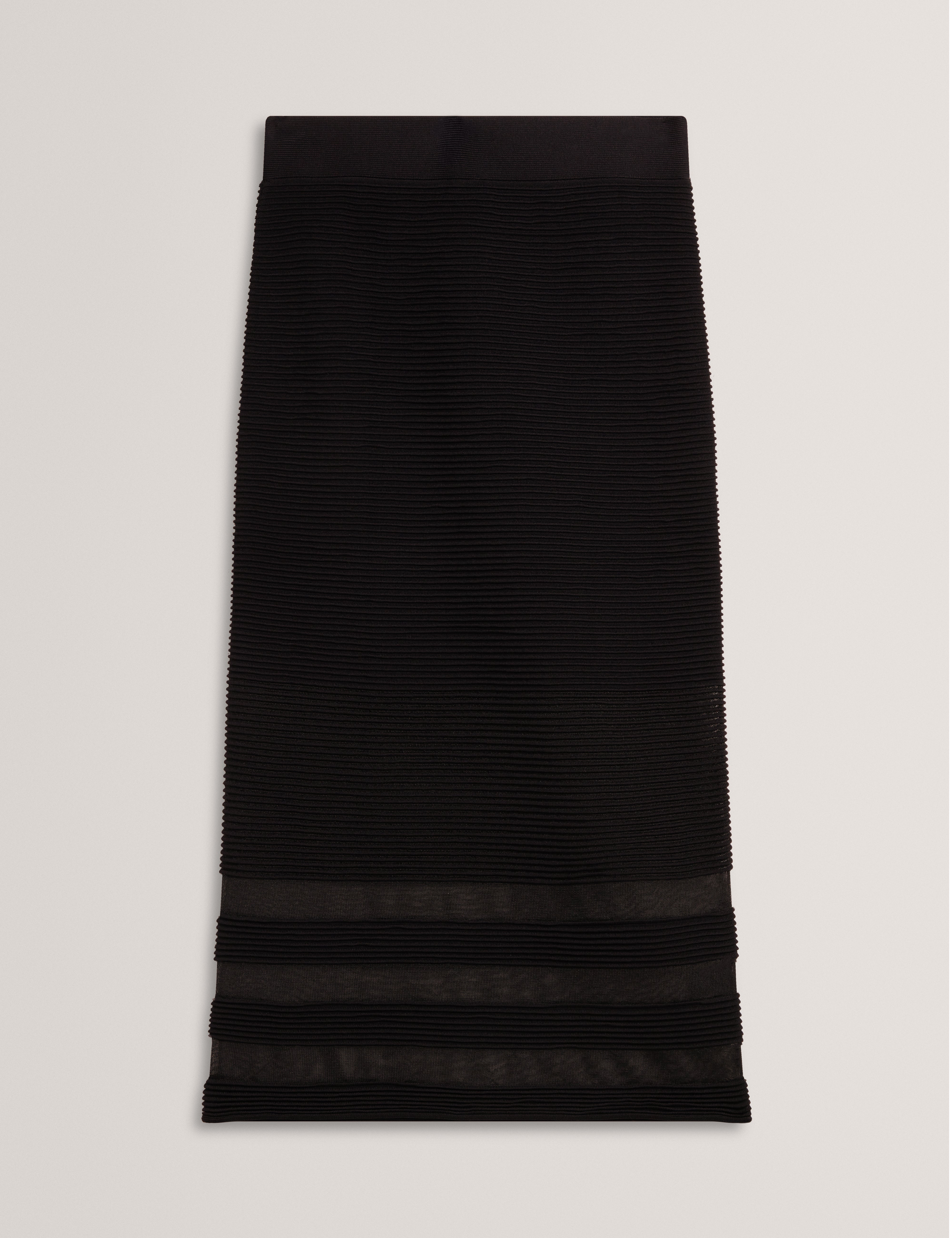 CAIRIE: Knit Pencil Skirt With Invisible Yarn Pane