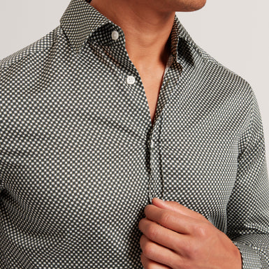 JOZEF: LS Slim Mini Geo Print Shirt