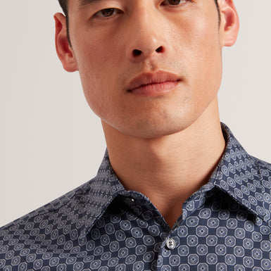 SEF: LS Slim Fit Circle Geo Print Shirt