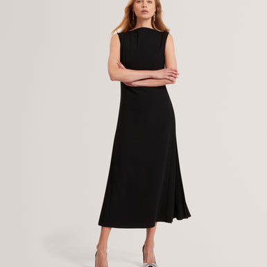 DAHRCY: Sleeveless Midi Dress With Pleat Detail