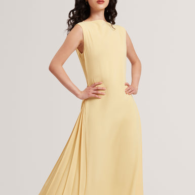 DAHRCY: Sleeveless Midi Dress With Pleat Detail