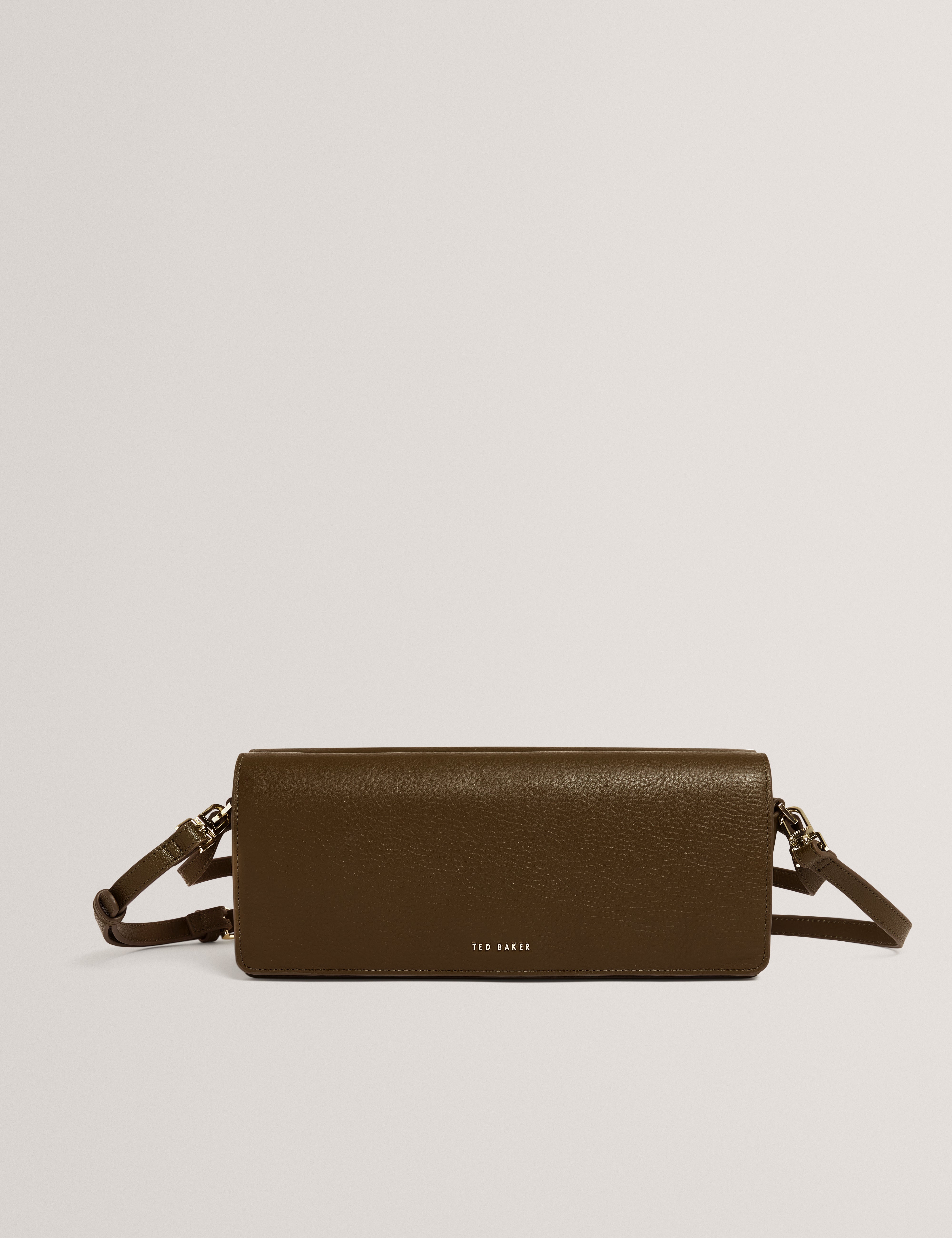 TWYYLA: Leather Elongated Shoulder Bag