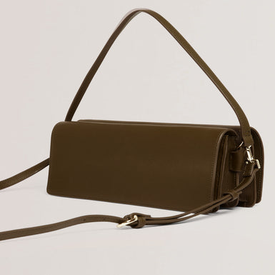 TWYYLA: Leather Elongated Shoulder Bag