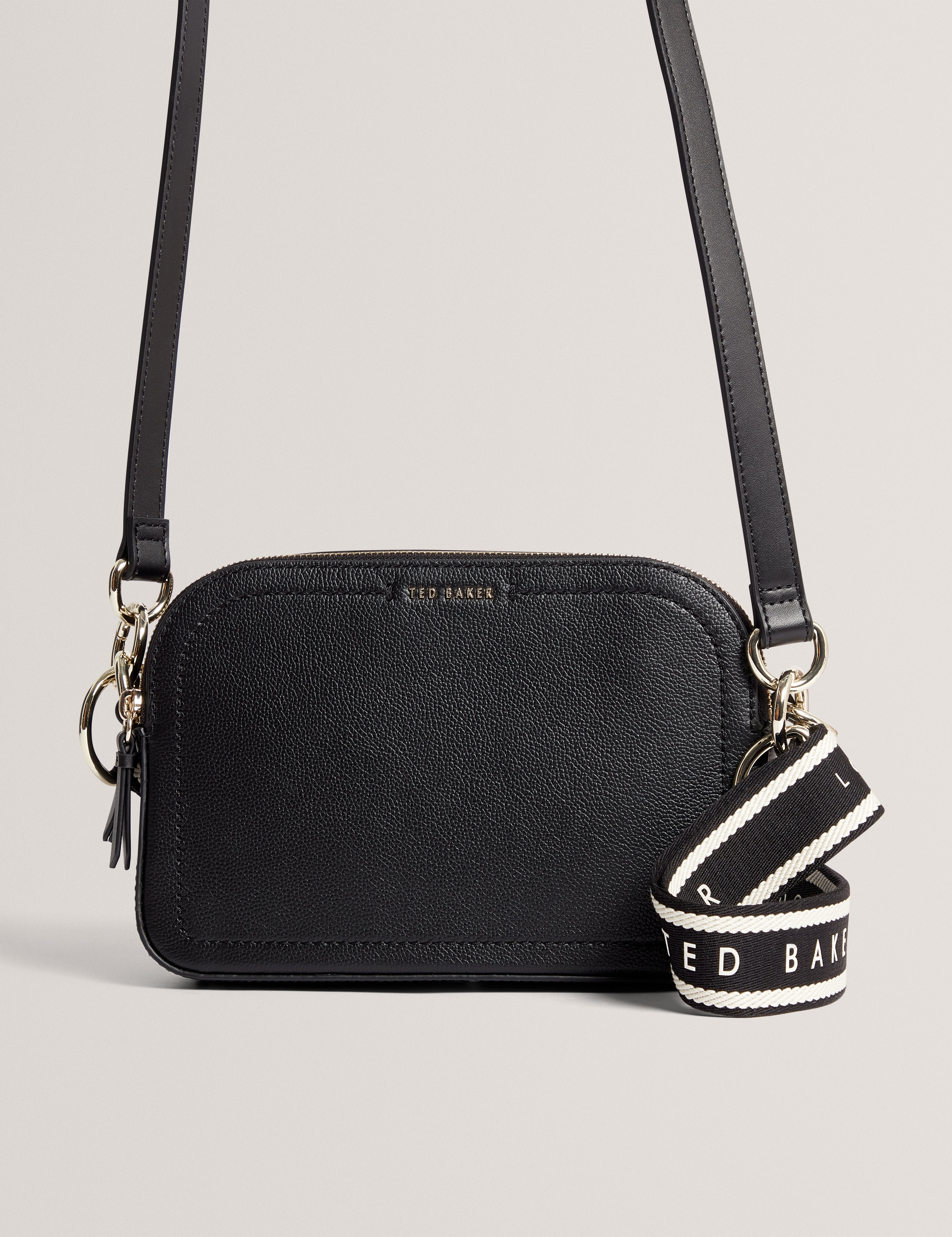 LUCEELE: Webbing Leather Crossbody Bag