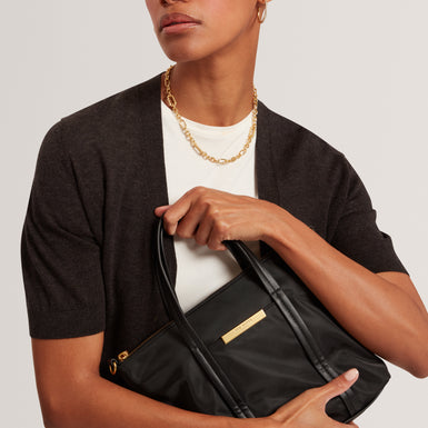 NYKKIE: Nylon Mini Crossbody Tote Bag